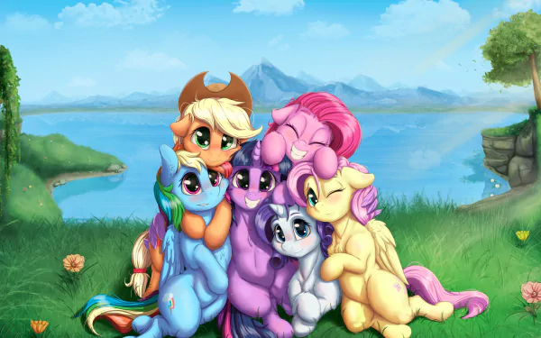 Applejack (My Little Pony) Pinkie Pie Fluttershy (My Little Pony) Rarity (My Little Pony) Rainbow Dash Twilight Sparkle TV Show My Little Pony: Friendship Is Magic HD Desktop Wallpaper | Background Image