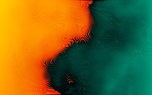 Abstract blend of vibrant orange and deep teal colors in a 4K Ultra HD desktop wallpaper with smooth, flowing textures and intricate patterns.