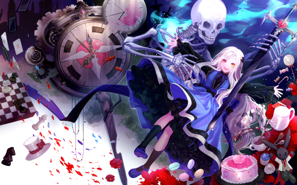 Anime Girl Heterochromia Skeleton HD Wallpaper | Background Image
