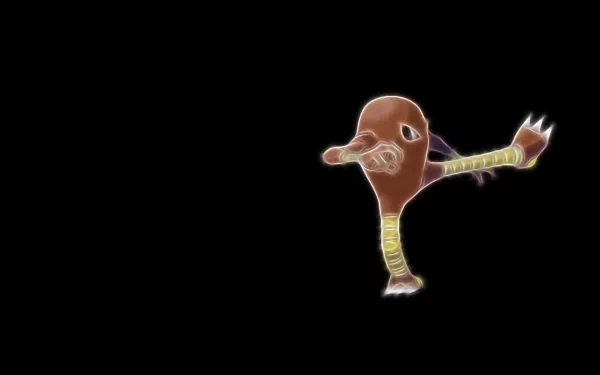 HD PC desktop wallpaper featuring Hitmonlee, a fighting-type Pokémon from the anime series, captured mid-kick against a black background.