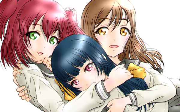 Yoshiko Tsushima Ruby Kurosawa Hanamaru Kunikida Anime Love Live! Sunshine!! HD Desktop Wallpaper | Background Image