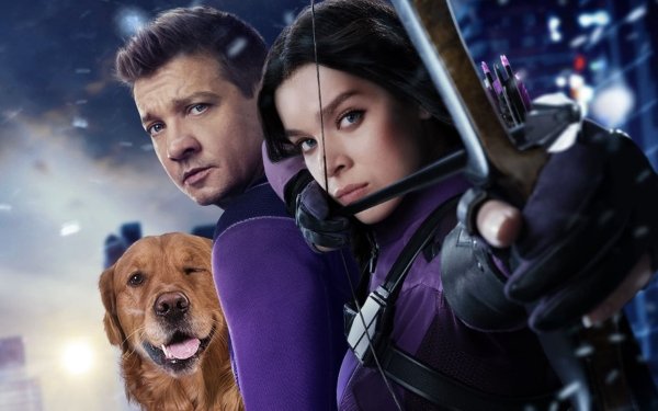 TV Show Hawkeye Clint Barton Kate Bishop Lucky the Pizza Dog Hailee Steinfeld Jeremy Renner HD Wallpaper | Background Image