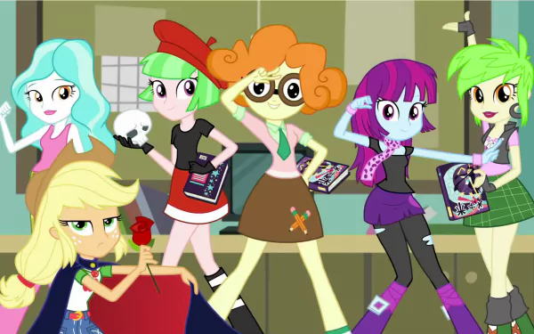 Scribble Dee (My Little Pony) Watermelody (My Little Pony) Paisley (My Little Pony) Cherry Crash (My Little Pony) Mystery Mint Applejack (My Little Pony) TV Show My Little Pony: Equestria Girls HD Desktop Wallpaper | Background Image