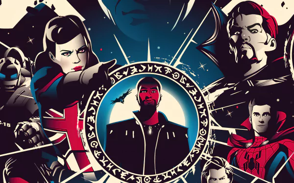 T'Challa spider man Peter Parker Doctor Strange Captain Carter TV Show What If... HD Desktop Wallpaper | Background Image