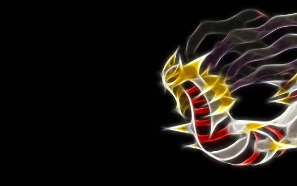 A stunning HD wallpaper featuring Giratina, a legendary Pokémon from the anime series, showcasing its unique design against a dark background.