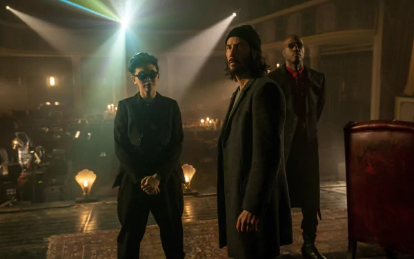 Morpheus (The Matrix) Yahya Abdul-Mateen II Jessica Henwick Neo (The Matrix) Keanu Reeves movie The Matrix Resurrections HD Desktop Wallpaper | Background Image