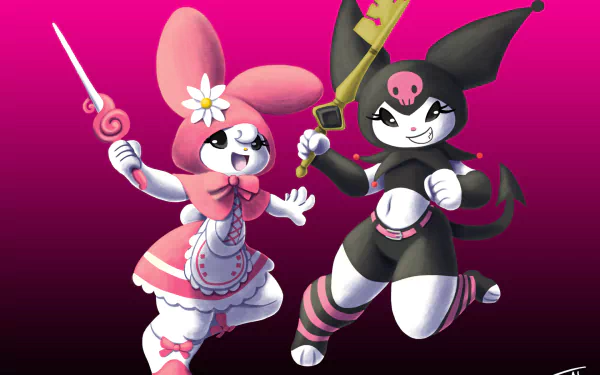 My Melody (Onegai My Melody) Kuromi (Onegai My Melody) Anime Onegai My Melody HD Desktop Wallpaper | Background Image