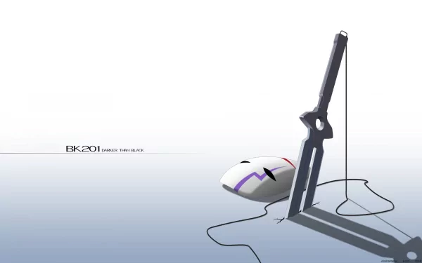An HD wallpaper featuring elements from Darker than Black, showcasing a stylized sword and a unique mouse on a minimalistic background.
