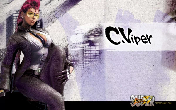 HD PC desktop wallpaper featuring C. Viper from the video game Super Street Fighter IV, showcasing the character in a dynamic and stylish pose.