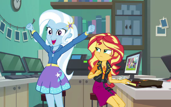 Sunset Shimmer Trixie (My Little Pony) movie My Little Pony: Equestria Girls - Forgotten Friendship HD Desktop Wallpaper | Background Image