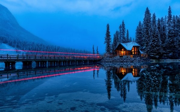 Photography Winter Canada Lake Emerald Reflection HD Wallpaper | Background Image