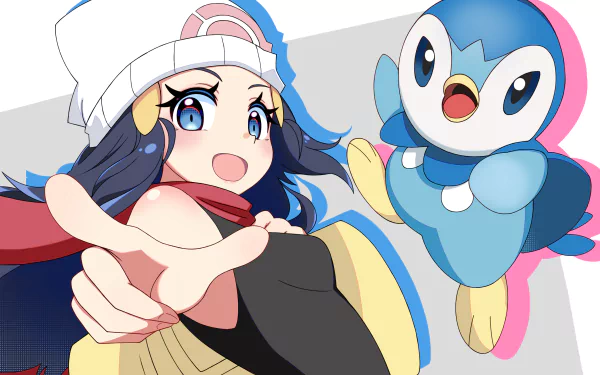 Piplup (Pokémon) Dawn (Pokémon) Pokémon: Diamond and Pearl Anime Pokemon HD Desktop Wallpaper | Background Image