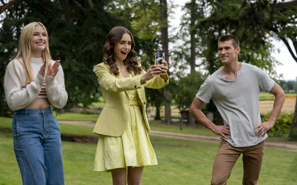 Lily Collins TV Show Emily in Paris HD Desktop Wallpaper | Background Image