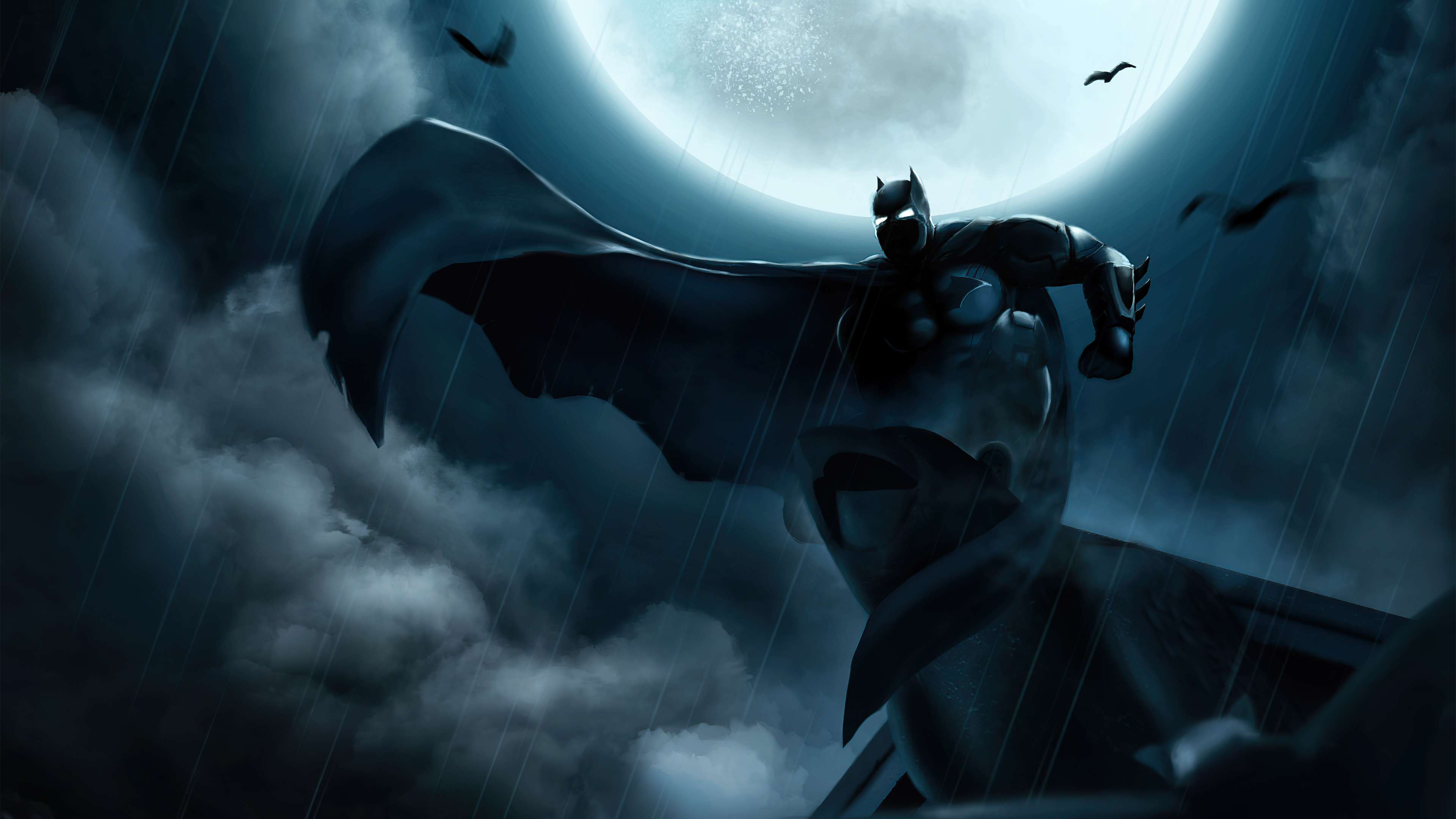 Batman with Bats & Moon Comics Wallpapers - Batman Wallpapers