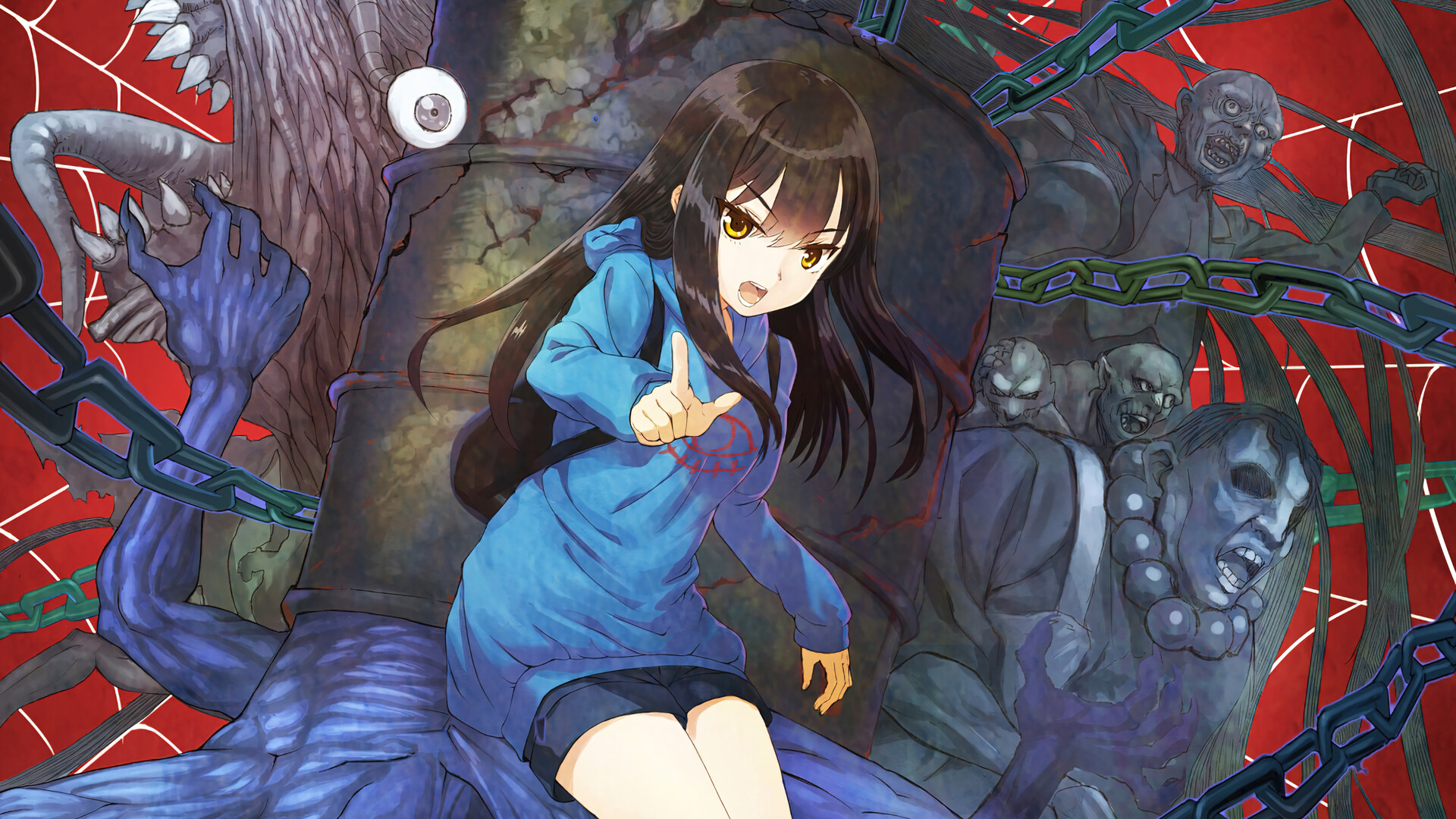 Anime Mieruko-chan HD Wallpaper | Background Image