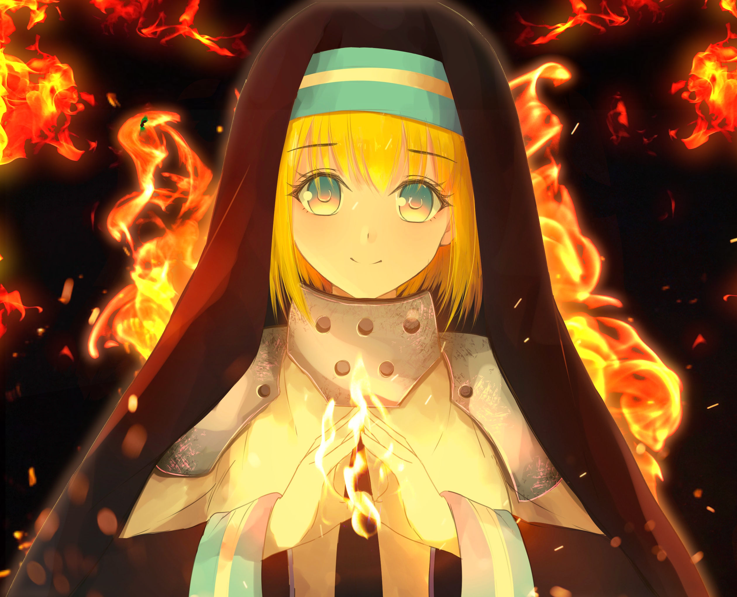 Fire Force, Maki Oze, Flames, 4K,3840x2160, Wallpaper