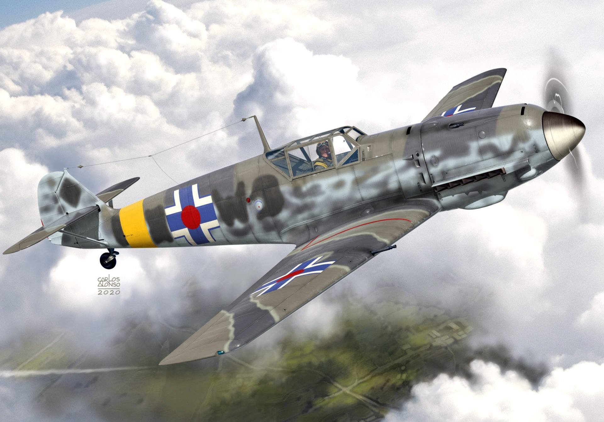 Download Military Messerschmitt Bf 109 HD Wallpaper