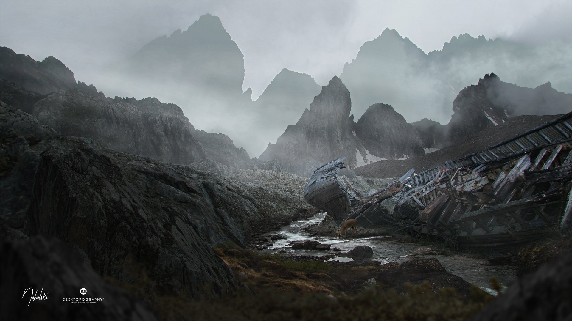 Download Artistic Desktopography 4k Ultra HD Wallpaper by Rafał Nebelski