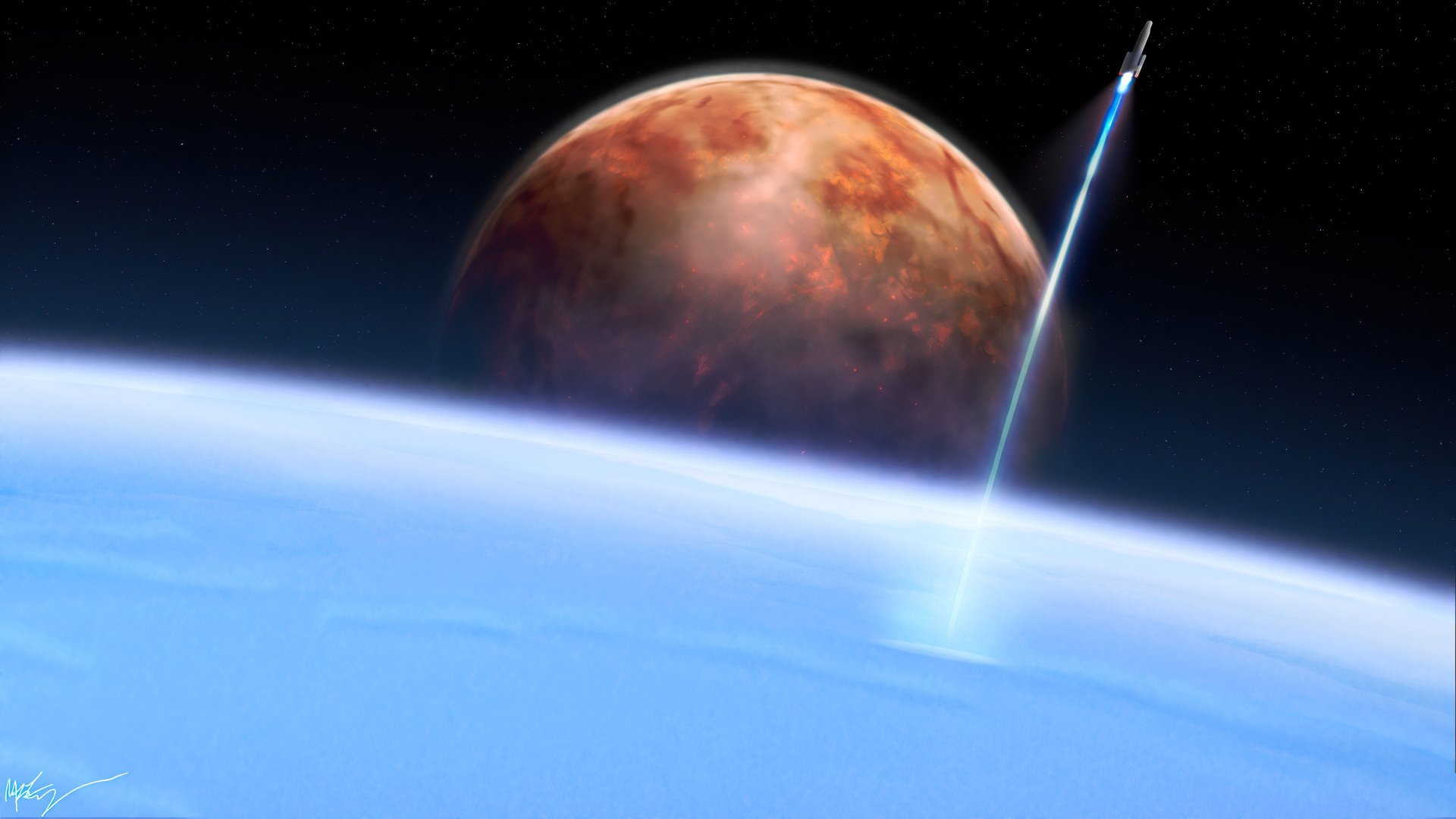 Download Spaceship Sci Fi Planet Rise 4k Ultra HD Wallpaper by noillimeno