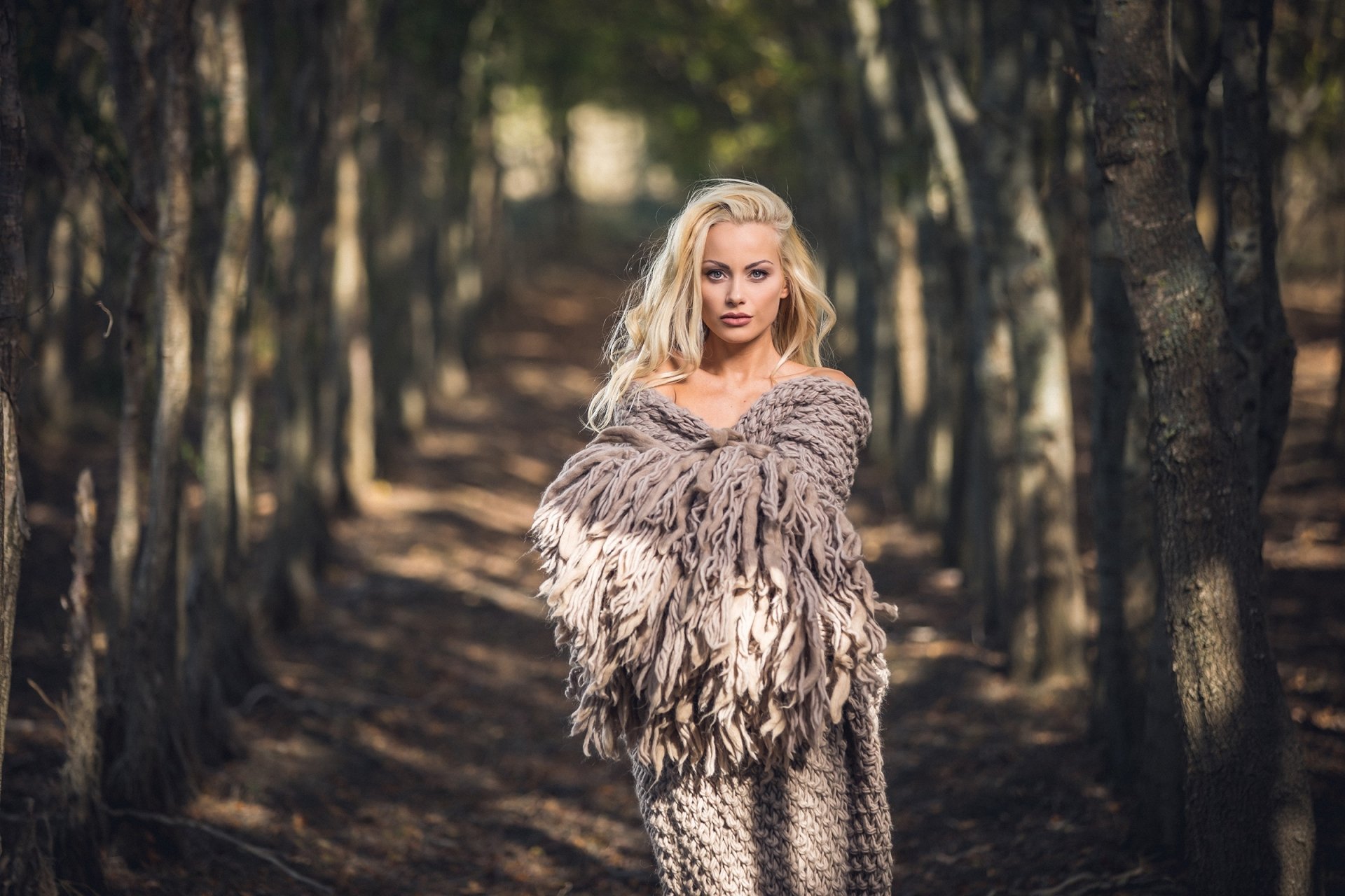 Download Depth Of Field Blonde Woman Model HD Wallpaper by Ivan Slavov