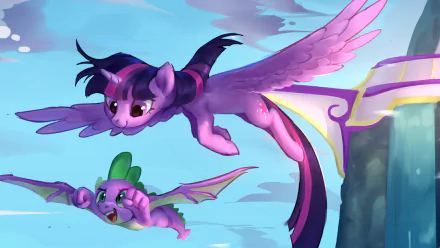 Spike (My Little Pony) Twilight Sparkle TV Show My Little Pony: Friendship Is Magic HD Desktop Wallpaper | Background Image