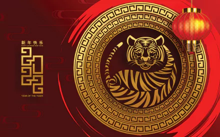 Year of the Tiger holiday Chinese New Year HD Desktop Wallpaper | Background Image