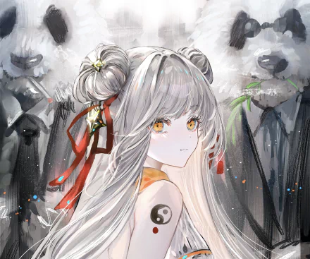 grey hair Anime girl anime girl HD Desktop Wallpaper | Background Image