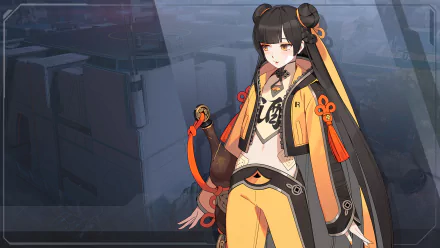 HD wallpaper featuring Eternal Return game character with urban background for desktop.