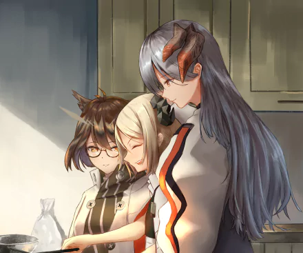 Silence (Arknights) Saria (Arknights) Ifrit (Arknights) video game Arknights HD Desktop Wallpaper | Background Image