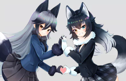 Silver Fox (Kemono Friends) Grey Wolf (Kemono Friends) Anime Kemono Friends HD Desktop Wallpaper | Background Image