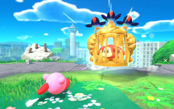 video game Kirby and The Forgotten Land HD Desktop Wallpaper | Background Image