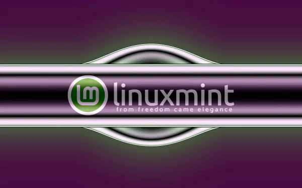 HD PC desktop wallpaper: Linux Mint (linux mint) logo and linuxmint wordmark on a glossy purple-green, technology-themed abstract background.