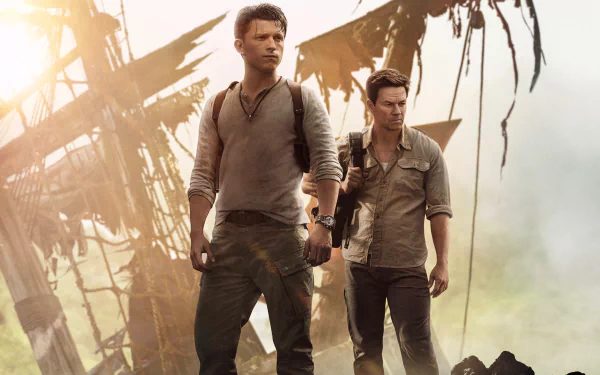 Victor Sullivan Tom Holland Nathan Drake Mark Wahlberg movie Uncharted HD Desktop Wallpaper | Background Image