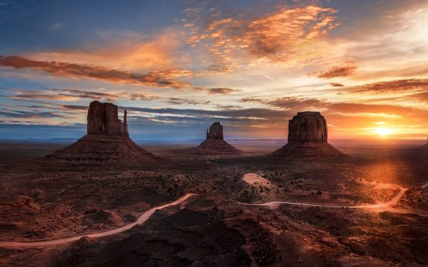 Nature Monument Valley Desert USA Sunrise HD Wallpaper | Background Image
