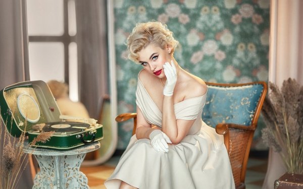 Women Model Anastasia Barmina Blonde Dress HD Wallpaper | Background Image