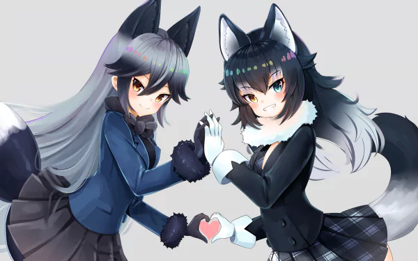 Silver Fox (Kemono Friends) Grey Wolf (Kemono Friends) Anime Kemono Friends HD Desktop Wallpaper | Background Image