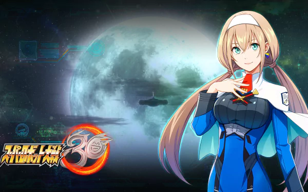 HD wallpaper featuring a Super Robot Wars 30 character with cosmic background.