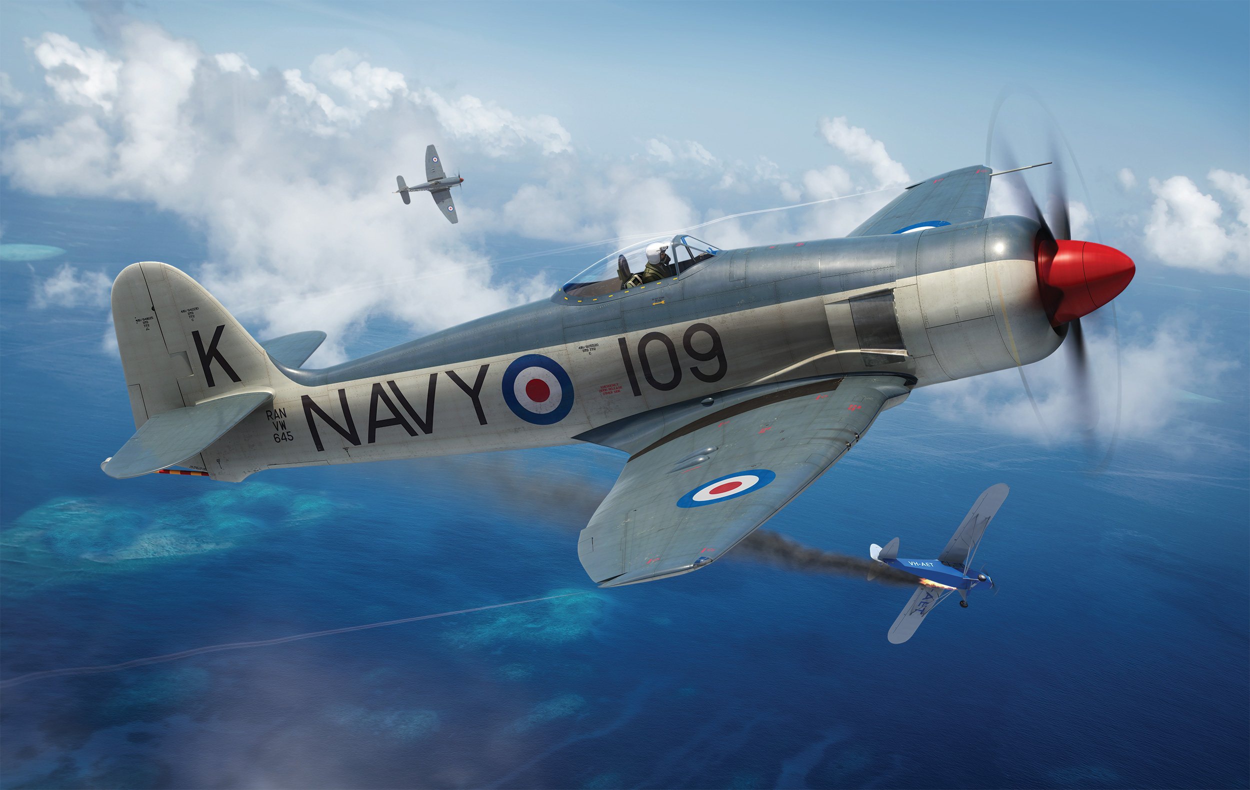 Military Hawker Sea Fury HD Wallpaper | Background Image