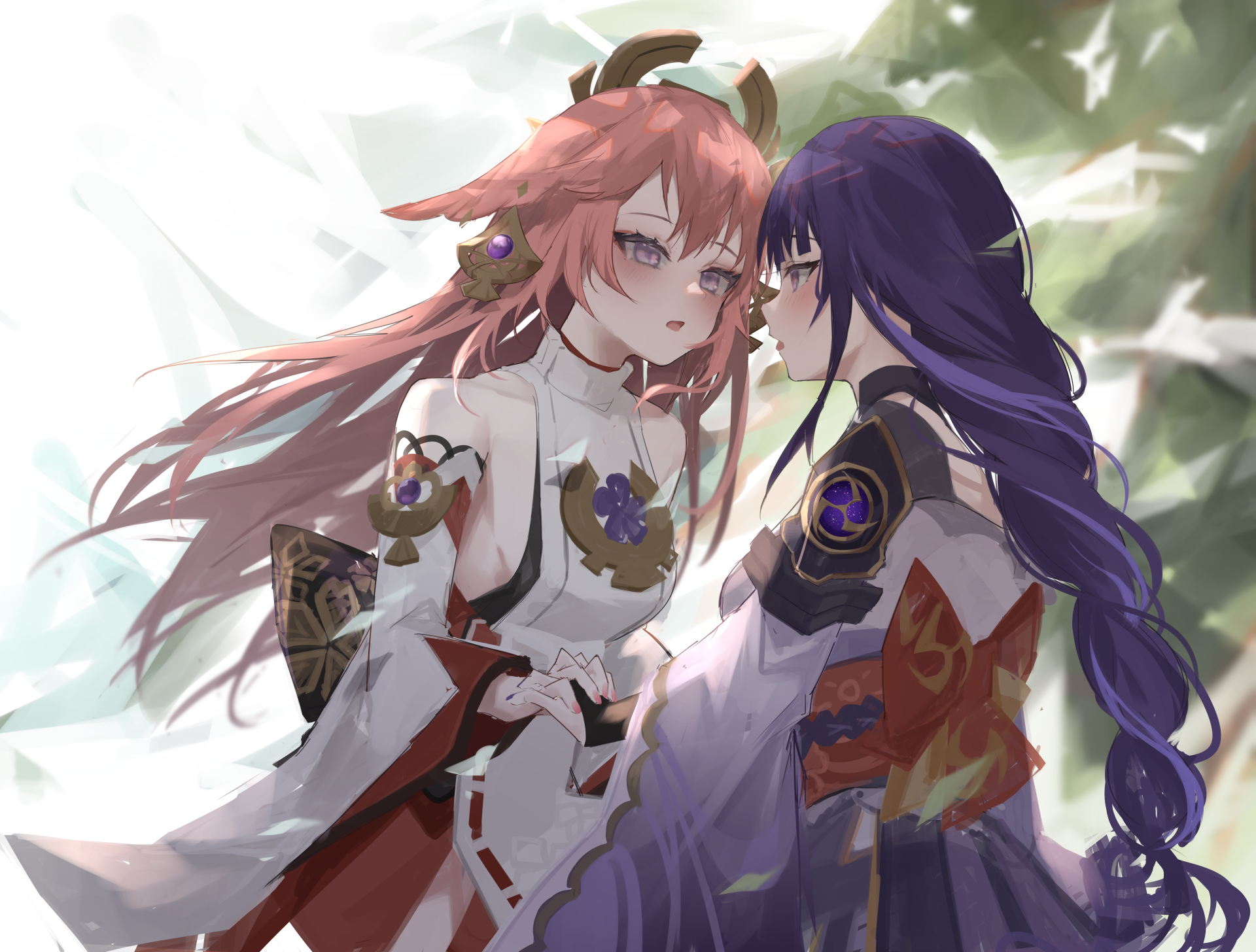 Download Baal Raiden Shogun (Genshin Impact) Yae Miko Guuji (Genshin Impact) Video Game Genshin Impact 4k Ultra HD Wallpaper by Kyoro