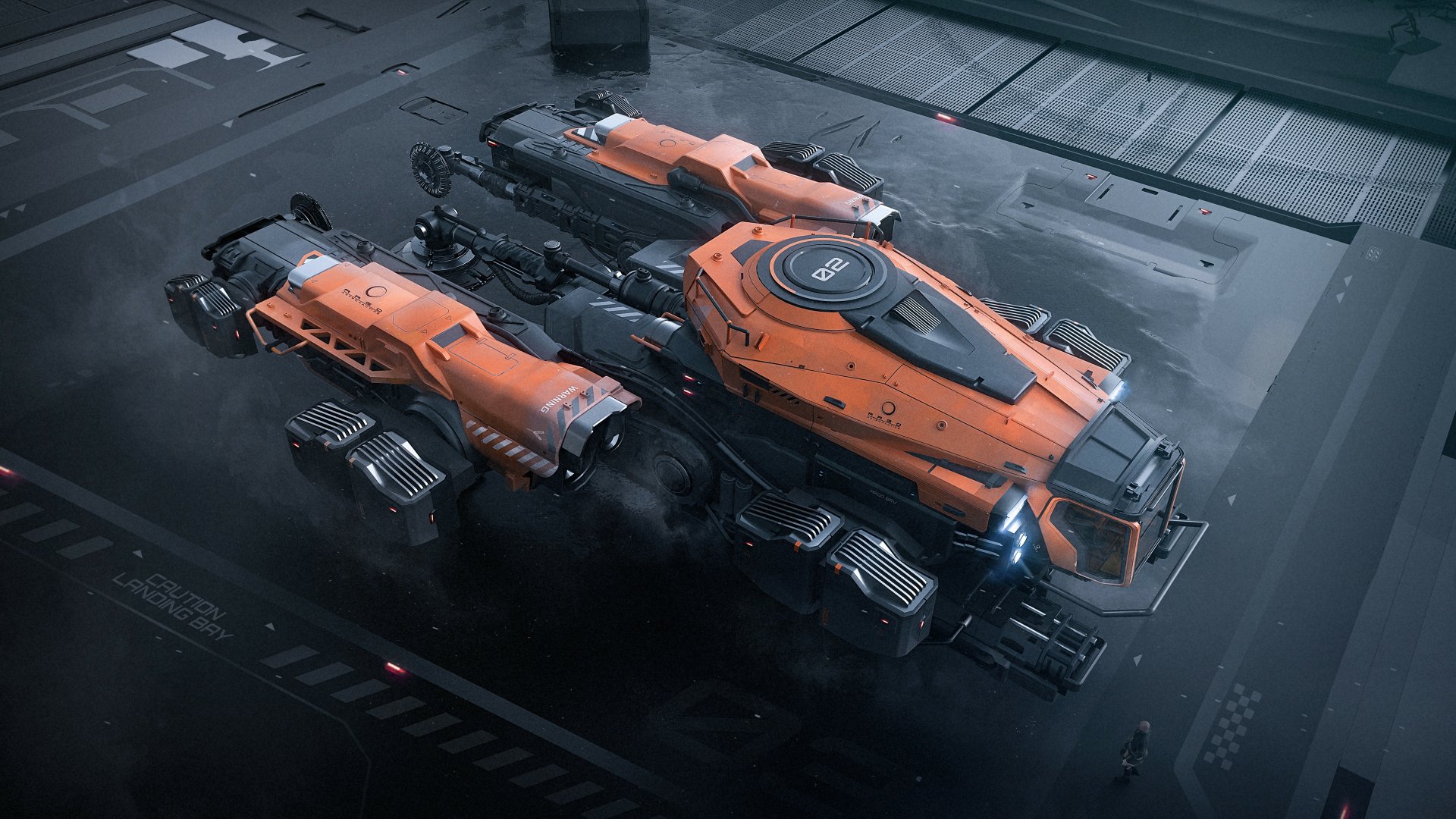 A striking HD desktop wallpaper featuring futuristic ships from the video game Star Citizen, showcasing intricate designs and a detailed sci-fi environment.