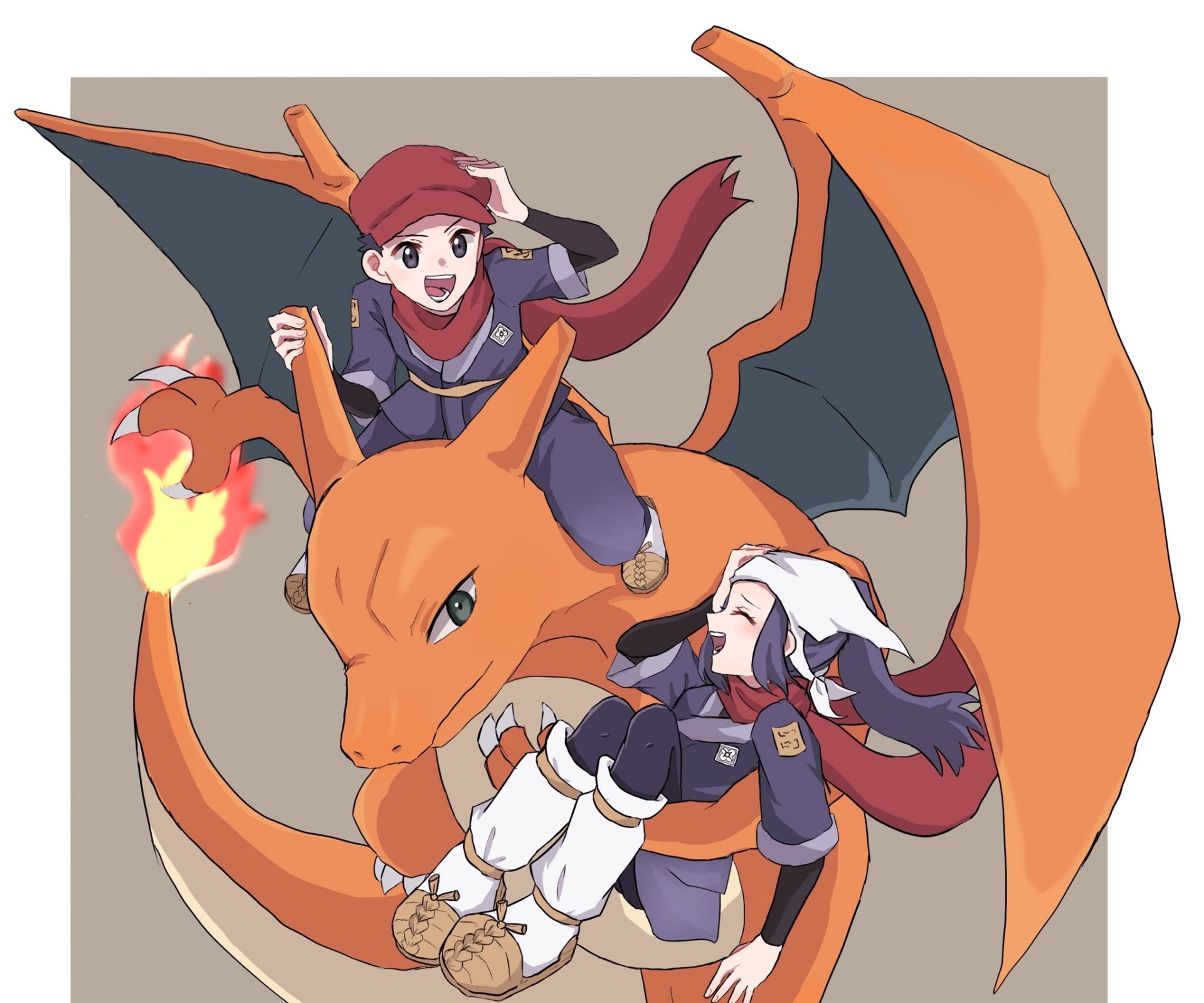 Download Rei (Pokémon) Akari (Pokémon) Charizard (Pokémon) Video Game Pokémon Legends: Arceus HD Wallpaper