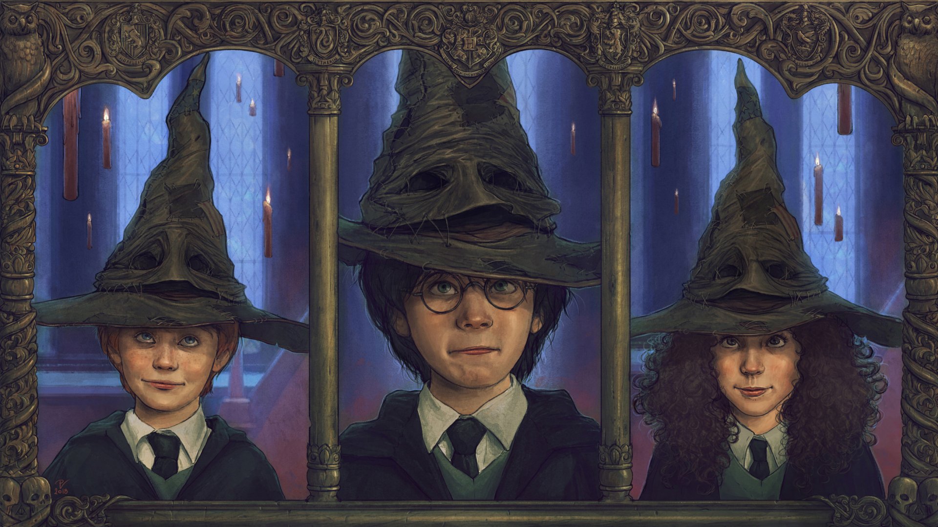 Download Hermione Granger Ron Weasley Harry Potter Movie Harry Potter And The Philosopher's Stone HD Wallpaper by Vladislav Pantic