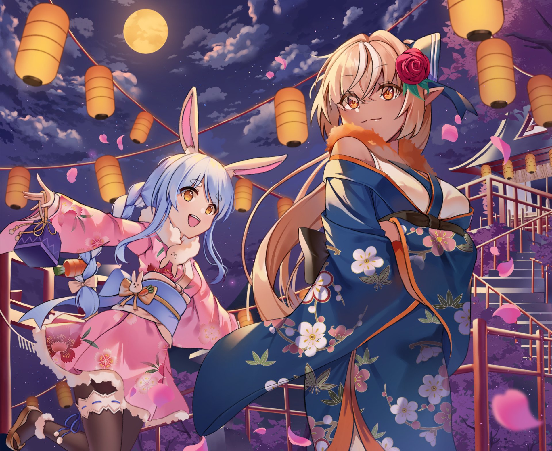 Download Hololive Usada Pekora Shiranui Flare Anime Virtual Youtuber HD Wallpaper