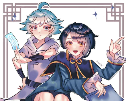 Xingqiu (Genshin Impact) Chongyun (Genshin Impact) video game Genshin Impact HD Desktop Wallpaper | Background Image