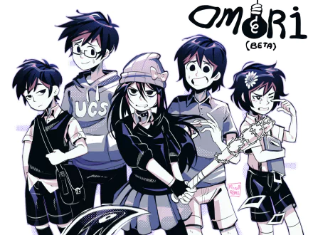 Basil (Omori) Hero (Omori) Kel (Omori) Aubrey (Omori) Sunny (Omori) video game OMORI HD Desktop Wallpaper | Background Image