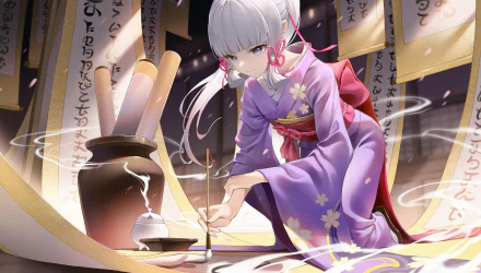 Kamisato Ayaka (Genshin Impact) video game Genshin Impact HD Desktop Wallpaper | Background Image