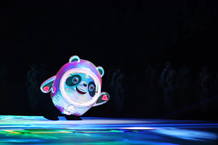 Bing Dwen Dwen 2022 Winter Olympics Sports HD Desktop Wallpaper | Background Image