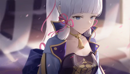 Kamisato Ayaka (Genshin Impact) video game Genshin Impact HD Desktop Wallpaper | Background Image