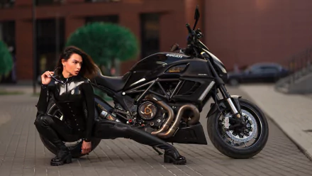 Ducati latex motorcycle woman Girls & Motorcycles HD Desktop Wallpaper | Background Image