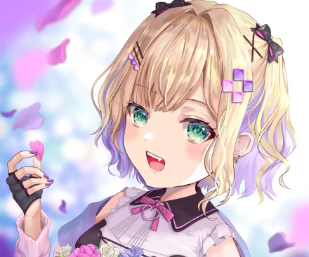 VSPO! Kurumi Noah Iris Black Games Anime Virtual Youtuber HD Desktop Wallpaper | Background Image